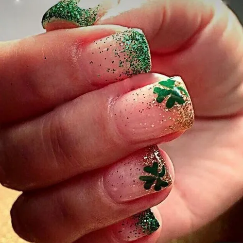 Miniatura 8 de Uñas postizas a presión de otoño con diseño de hoja de arce cortas y cuadradas en estilo francés con degradado - Lindas uñas acrílicas brillantes