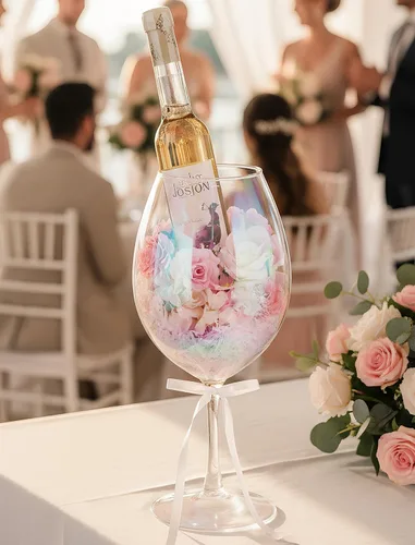 Miniatura 10 de NiHome Artisan - Vaso de vino gigante soplado a mano de 100 onzas para celebraciones y reuniones, 15 pulgadas de alto y 4.5 pulgadas de boca