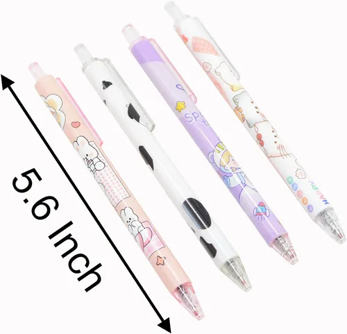 Miniatura 3 de 30 bolígrafos de punta fina con soporte para bolígrafo, 0.020 in, 30 estilos aleatorios diferentes, bolígrafos de gel Kawaii de tinta negra