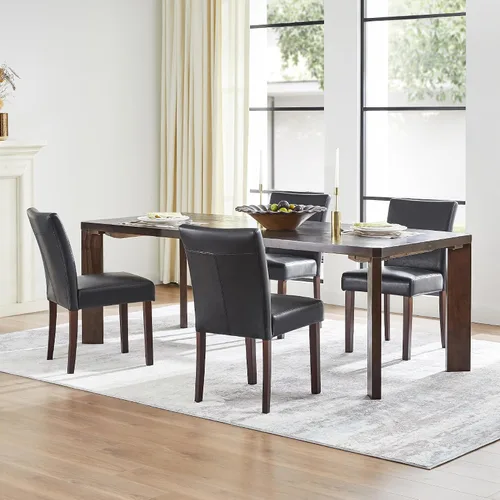 Miniatura 19 de Watson & Whitely Juego de 6 Sillas de Comedor Tapizadas, Sillas de Comedor de Tela sin Brazos con Patas de Madera Maciza y Respaldo para Cocina