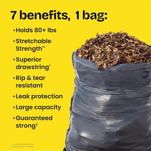 Miniatura 2 de Bolsas de basura grandes Glad ForceFlex extra fuertes con cordón, para exteriores, C07613, Negro, 1, 1