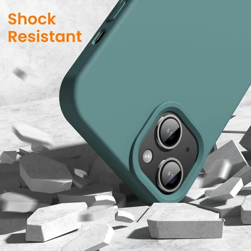Miniatura 6 de Funda para iPhone 14, iPhone 13, funda protectora de silicona líquida a prueba de golpes, con forro de microfibra suave antiarañazos, ultra delgada