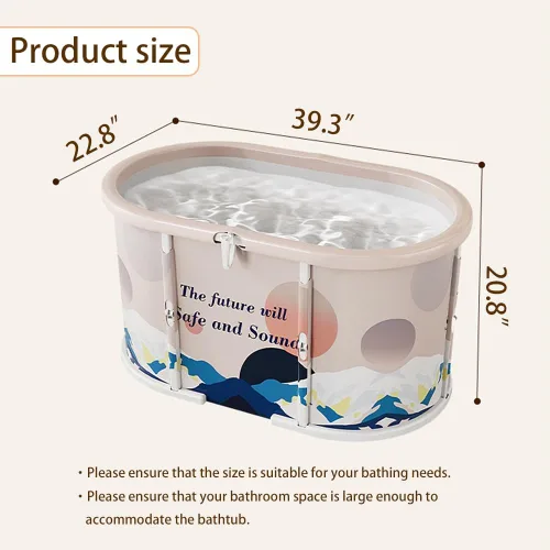 Miniatura 6 de Genrenyen Bañera de Baño de Hielo Sin Instalación 39" Bañera Portátil Ovalada para Cabina de Ducha, Bañera Plegable de Inmersión Caliente y Fría