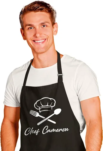 Miniatura 12 de ROKO CLOTHING Delantal de chef personalizado, diseño personalizado, delantal de cocina con dos bolsillos y correa ajustable para mujeres y hombres