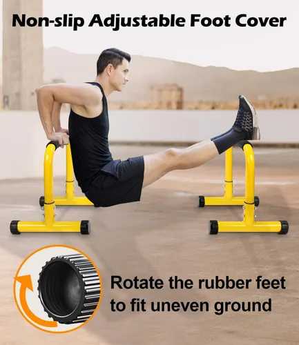 Miniatura 6 de TABEKE Barra de Flexiones, Barras Paralelas de Calistenia de Acero de 14'' de Altura con Mango de Espuma de Cobertura Completa y Barra de Inmersión
