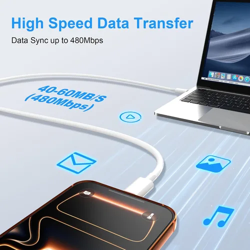 Miniatura 5 de Cable USB C a USB C de 3 pies para iPhone 17/16/15, cargador de carga rápida tipo C a tipo C, cable de alimentación para Apple 17/17 Pro/17 Pro