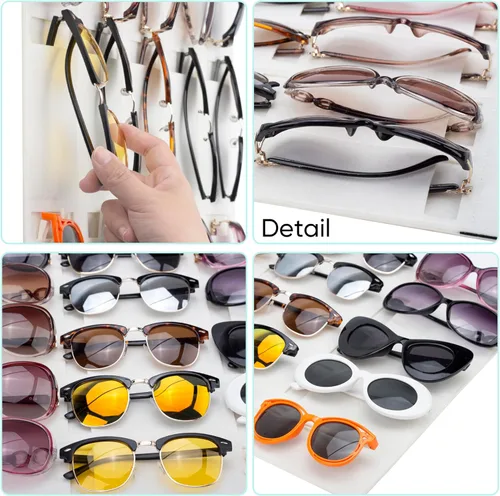 Miniatura 6 de PACMAXI Organizador de almacenamiento para lentes de sol, bolsillo de pared montado por lentes de sol, soporte de almacenamiento para anteojos