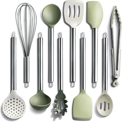 Miniatura 32 de COOK WITH COLOR Juego de utensilios de cocina de silicona, juego de utensilios de cocina, utensilios de cocina de silicona fáciles de limpiar, Rojo