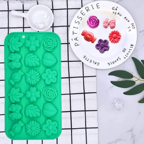 Miniatura 6 de Moldes de silicona para caramelos, 2 unidades de silicona gomosas de margarita, flor de tulipán, pajarita, hojas de caramelo, caramelo, gelatina