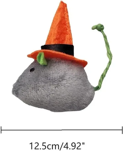 Miniatura 4 de 6 Paquetes Juguetes para Gatos Juguete Interactivo Sombrero Mágico de Bruja Disfraz Juguetes de Felpa en Forma de Ratón con Hierba Gatera