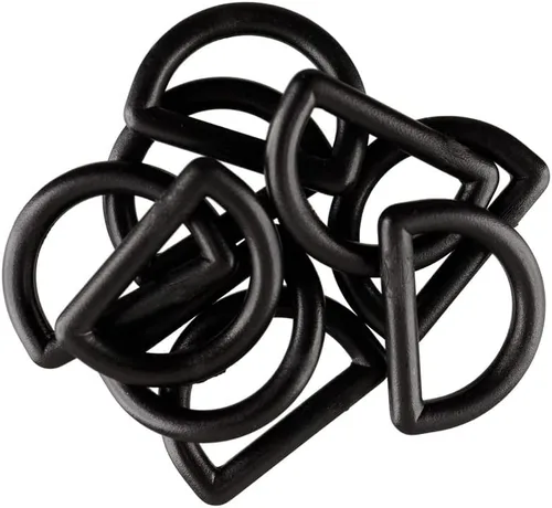 Miniatura 4 de Craft County Anillos en D simples de plástico duradero de 3/4 pulgadas - Negro - Paquete de 5 tamaños - Versátil y funcional - Bucle continuo