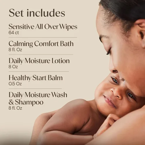 Miniatura 5 de Aveeno Baby Welcome Little One - Set de regalo para el cuidado de la piel con gel corporal nutritivo y champú, lavado de baño relajante, toallitas