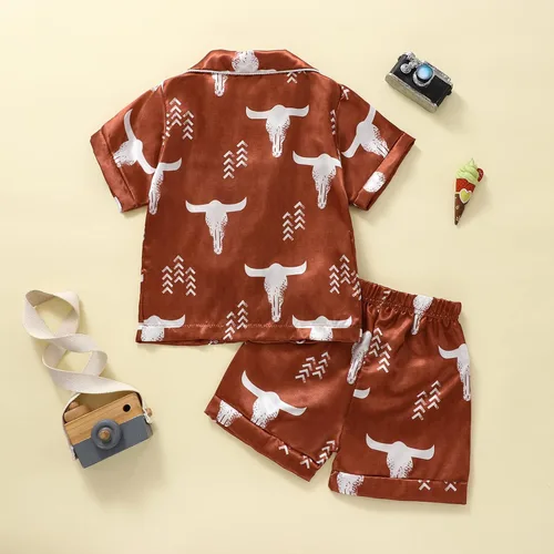 Miniatura 37 de Conjunto de pijama de manga larga con botones para niña pequeña, conjunto de ropa de dormir