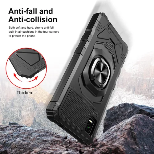 Miniatura 6 de Compatible con Cricket Debut Smart Case (2022) con protector de pantalla de vidrio templado, protector de cuerpo completo [grado militar], soporte