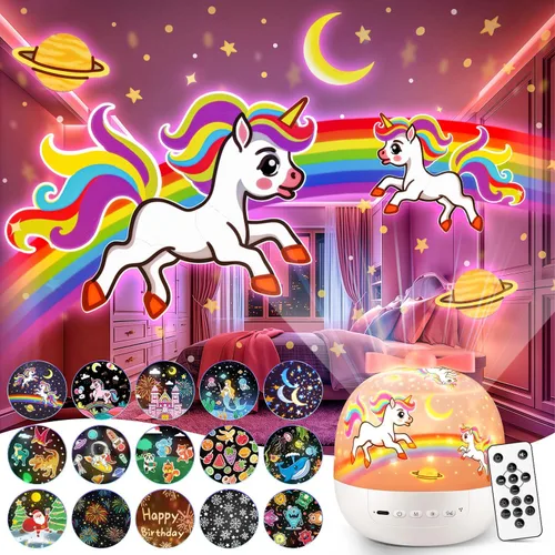 Miniatura 10 de Luz de huevo de dinosaurio para máquina de sonido de guardería 15 sonidos para dormir+películas de 12HD+rotación de 360° Regalos de dnio