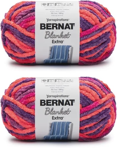 Miniatura 21 de Bernat - Estambre para mantas Extra Negro, 2 paquetes de 300g/10.5 onzas, poliéster, #7, jumbo, tejido de punto/ganchillo