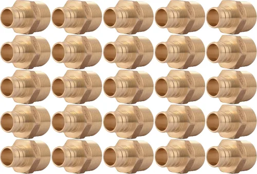 Miniatura 12 de SharkBite - Adaptador macho MNPT de 1/2 pulgada con crimpado, accesorio de fontanería de latón, tubo PEX, cobre, UC120LFA