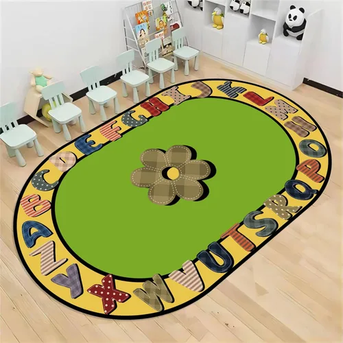 Alfombras de área para niños, 3 x 4 pies, educativas y divertidas con alfabeto ABC, alfombra de aprendizaje temprano para actividades de juegos en