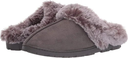 Miniatura 13 de Jessica Simpson - Zueco de piel sintética para mujer pantuflas cómodas y peludas para interiores con espuma viscoelástica