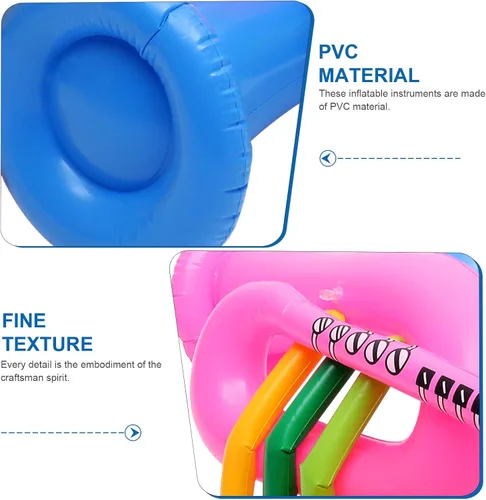 Miniatura 3 de TOYANDONA Instrumento musical inflable, 6 piezas, instrumento inflable para banjo, trompeta, cuerno, premios de carnaval, decoraciones de fiesta