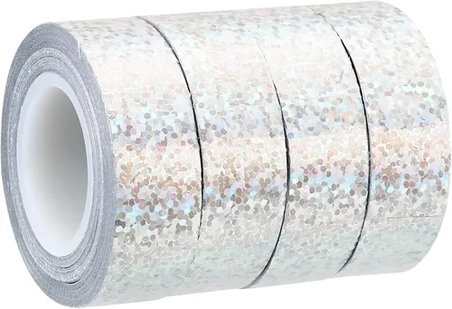Miniatura 9 de PATIKIL Cinta brillante con purpurina de 0.591 in x 16.4 ft, paquete de 4 cintas adhesivas holográficas decorativas autoadhesivas para álbumes