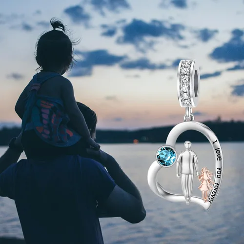 Miniatura 118 de PROESS Dije para padre, madre e hija, pulsera de plata de ley para pulseras, regalos de cumpleaños, día de San Valentín, para hija, madre, amante