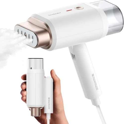 Newbealer Vaporizador para ropa, vaporizador de viaje de 1200 W con vapor horizontal y vertical, 2 niveles de vapor, planchado en seco, plegable,