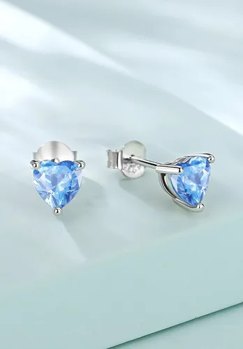 Miniatura 2 de Vito Aretes de plata de ley 925 con piedra natal para mujer, circonita cúbica hipoalergénica, regalo de cumpleaños para mamá, esposa, hija, abuela
