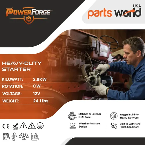 Miniatura 2 de Parts World USA Arranque para Tractor Diesel de Granja Ford 2000 3000 4000 5000, Arranque 410-30044, Diesel New Holland, Retroexcavadoras Ford