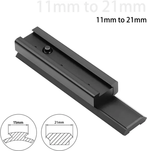 Miniatura 5 de Bontok 11mm Dovetail to 21mm Upgraded Build-in Locking Screws Picatinny Rail Low Profile Scope Mount Converter Base 3/8" to 7/8" Converter