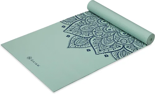 Miniatura 11 de Gaiam - Esterilla de yoga premium de 5mm con estampado, gruesa y antideslizante para todo tipo de yoga, pilates y entrenamientos en el suelo
