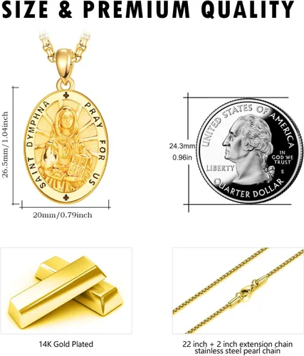 Miniatura 523 de Collar de plata de ley 925 con medalla de San Patrón, colgante de protección católica, amuleto, joyería religiosa para hombres y mujeres