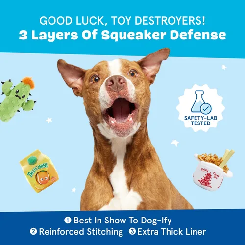 Miniatura 7 de Barkbox Paquete Bajo el Mar – 3 juguetes para perros medianos y grandes – Juguete chirriante para perro, juguete de tirar, juguetes de peluche