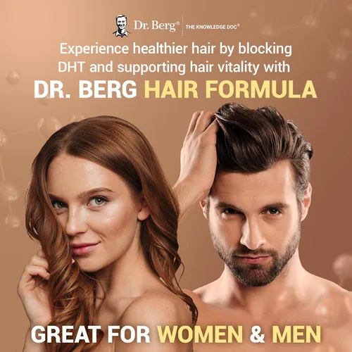 Miniatura 3 de Dr. Berg's Vitaminas todo en uno para el crecimiento del cabello para hombres y mujeres – Fórmula avanzada para el cabello incluye biotina, palma