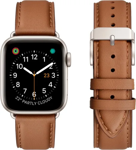 Miniatura 34 de Bandas cuadradas compatibles con Apple Watch de 38 mm, 40 mm, 41 mm, 42 mm, 44 mm, 45 mm, 49 mm, correa de muñeca de cuero genuino para iWatch SE
