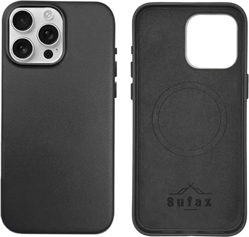 Miniatura 17 de Funda de cuero para iPhone 14 Pro Max - Cuero de grano completo compatible con MagSafe - Funda protectora delgada con botones metálicos y tarjetero