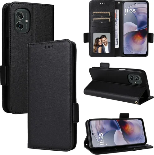 Miniatura 240 de Funda de piel sintética compatible con Motorola Moto E22 4G, funda de piel sintética compatible con Motorola Moto E22i 4G, color negro