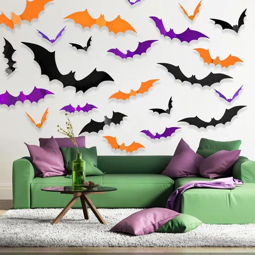 Miniatura 9 de 21 calcomanías de pared de fantasmas blancas pequeñas para decoración de pared de fantasmas extraíbles 3D fantasmas decoraciones de Halloween