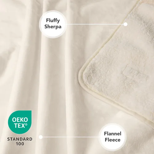 Miniatura 3 de PETAMI Manta impermeable de forro polar Sherpa para gatos y perros, color beige, talla S