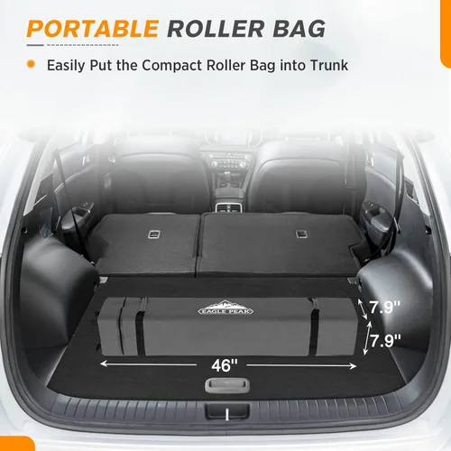 Miniatura 48 de EAGLE PEAK Tienda de campaña desplegable con bolsa de transporte con ruedas, 8 estacas, 4 cuerdas, 4 bolsas de peso, toldo de tienda de campaña