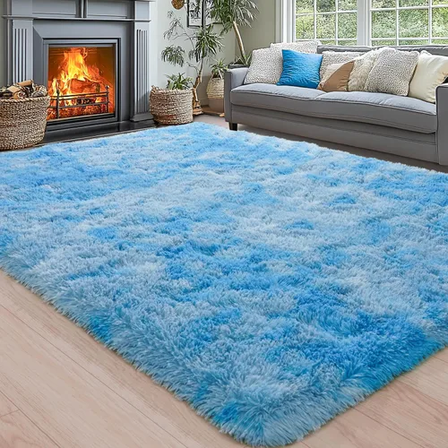Miniatura 51 de Alfombras de área de 8x10 para sala de estar, alfombra shaggy grande ultra suave y esponjosa para dormitorio, alfombras de felpa mullida Blanco crema