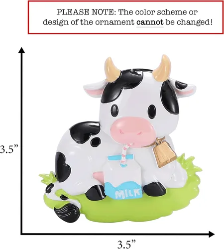 Miniatura 2 de Adorno de Navidad personalizado de vaca 2026 Animal de granja con decoración de árbol de Navidad de leche Regalo de recuerdo único personalizado