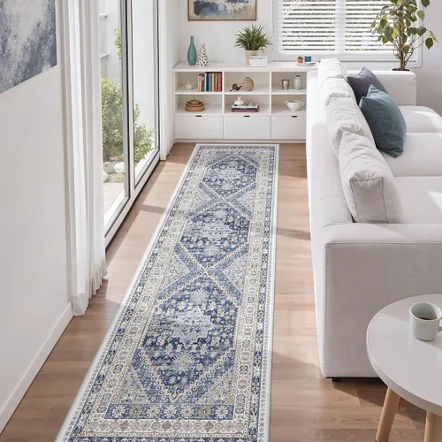 Miniatura 64 de zesthome Alfombra antideslizante para pasillos - Alfombra de pasillo 2x8 para dormitorio, alfombra lavable con respaldo de goma, alfombra suave