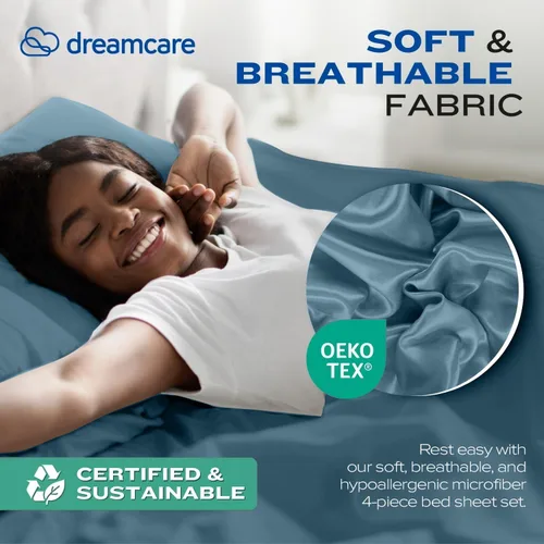 Miniatura 434 de DREAMCARE Juego de sábanas Queen – 6 piezas Sábanas de enfriamiento – hasta 15” Sábanas profundas tamaño Queen – Colección 2500 Supreme – Extra 03