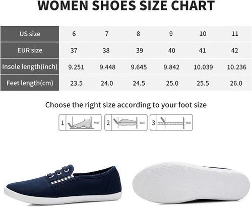 Miniatura 7 de Tenis de lona para mujer, zapatos casuales para caminar, zapatos de tenis planos, zapatos de vestir antideslizantes, zapatos de trabajo