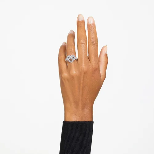 Miniatura 5 de SWAROVSKI Matrix cocktail ring, Mixed cuts, Heart, White, Rhodium Finish