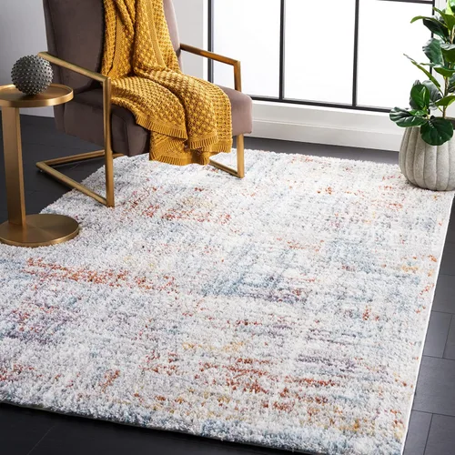 Miniatura 16 de SAFAVIEH Berber Shag Collection - Alfombra de pasillo, 2 pies 3 pulgadas x 6 pies, azul óxido y marfil, no desprende pelusa y de fácil cuidado, 1.25