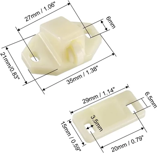 Miniatura 2 de uxcell Rodillo de puerta de armario para muebles con rodillo ABS beige 10 piezas
