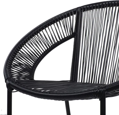 Miniatura 5 de Deco 79 Silla de exterior ovalada de ratán de plástico contemporáneo, 29 "x 23" x 30", negro