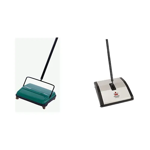 Bissell Commercial BG22 - Barredora manual, Green & Bissell Natural Sweep - Barredora de alfombras y suelos con doble sistema de rotación y 2